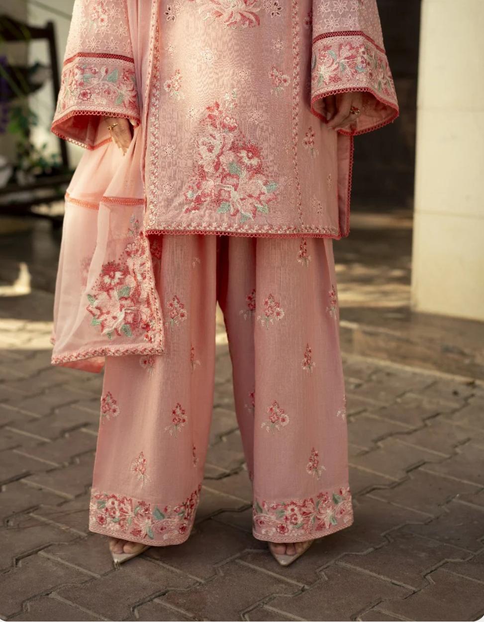 camelia pink embroidered camelia pink embroidered