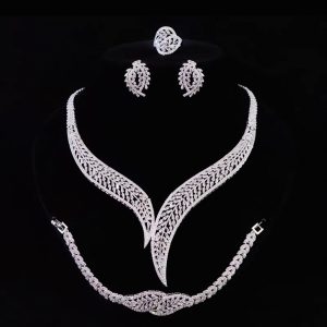 bridal zircon jewellery set 4 pieces | zenoor collection