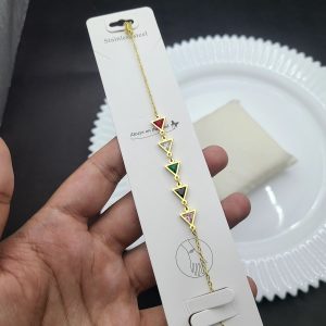multi color triangle charm bracelet