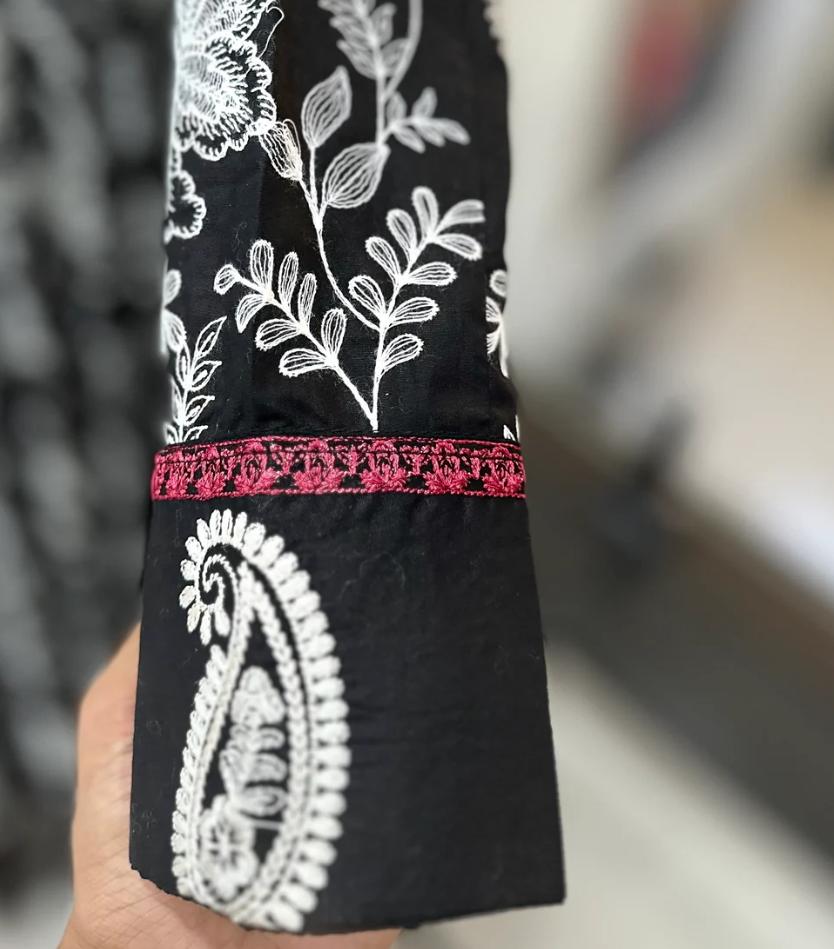 premium black embroidered lawn dress premium black embroidered lawn dress